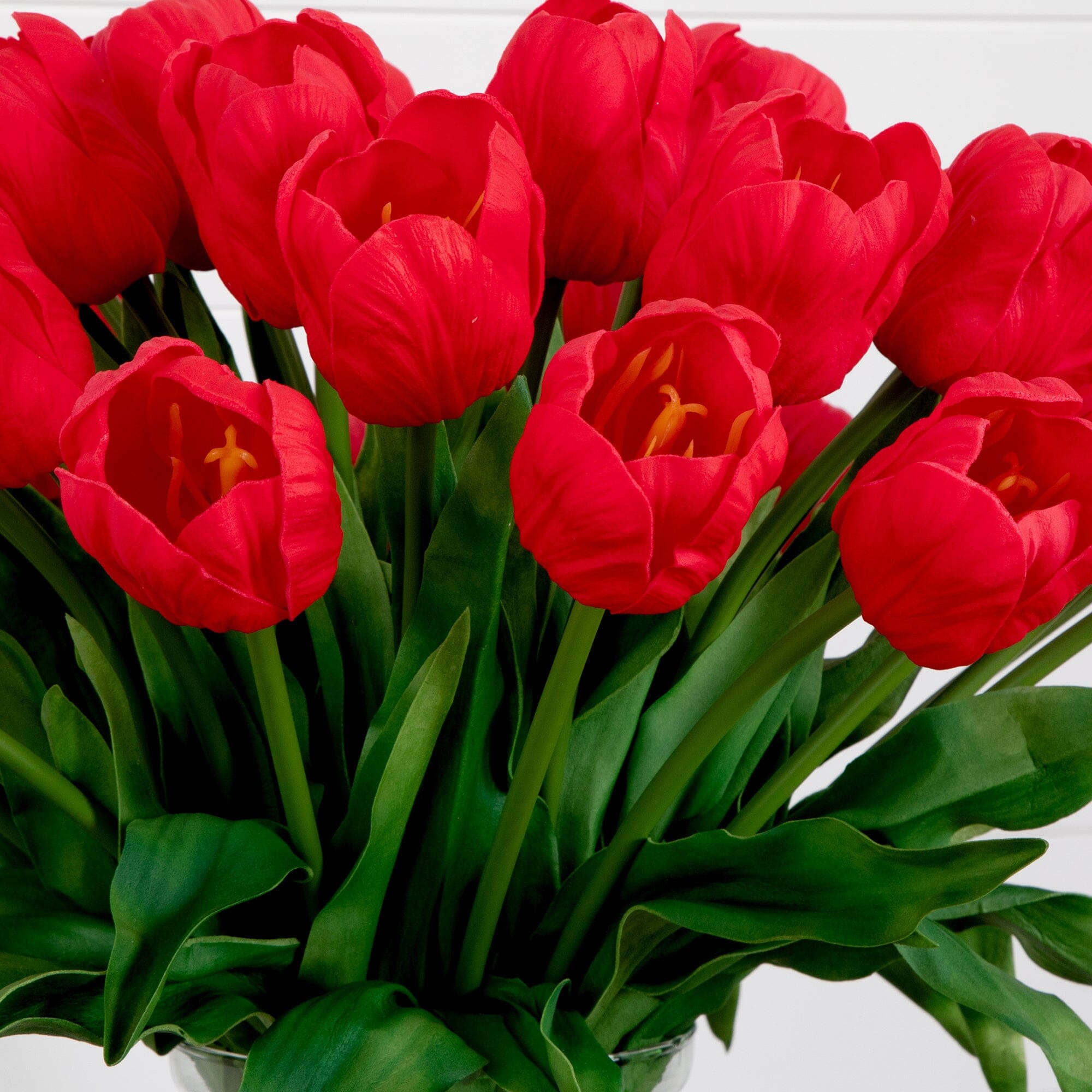 Signature Collection 24” Tulip Artificial Arrangement in Glass Vase House Nimbus