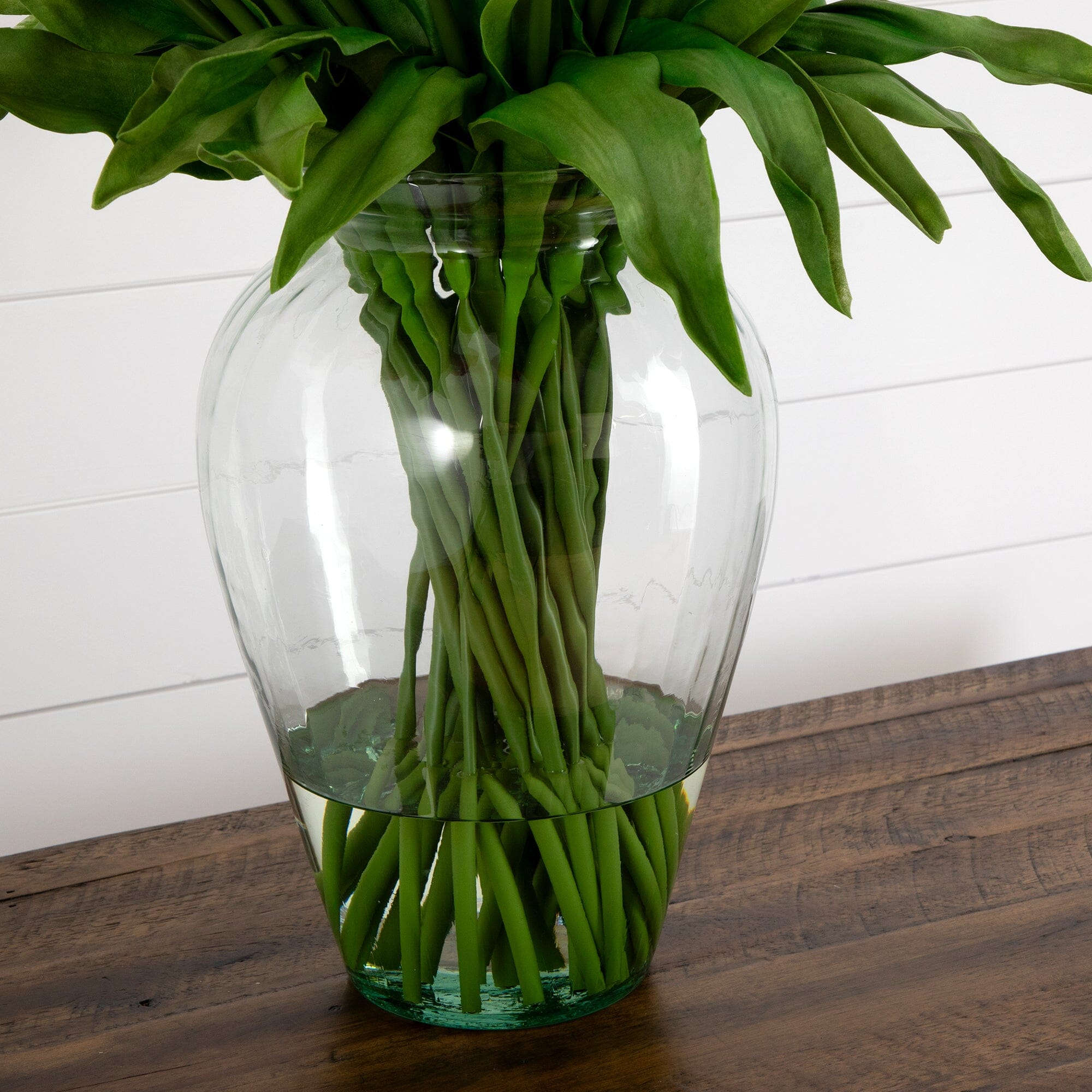 Signature Collection 24” Tulip Artificial Arrangement in Glass Vase House Nimbus