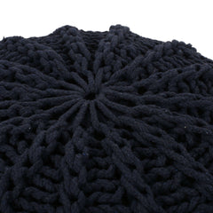 Bordeaux Knitted Cotton Round Pouf Ottoman and Floor Cushion House Nimbus