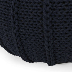 Bordeaux Knitted Cotton Round Pouf Ottoman and Floor Cushion House Nimbus