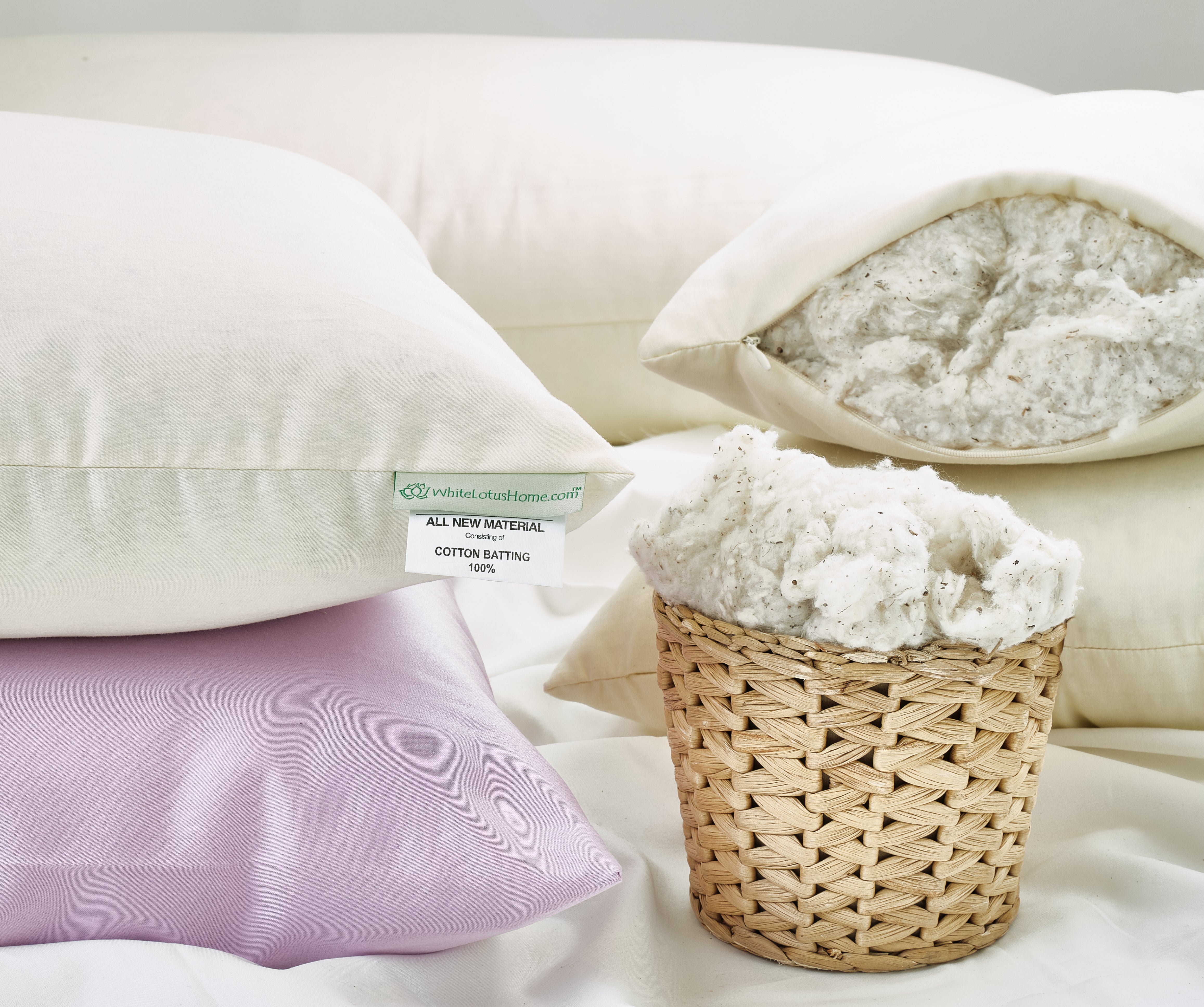Green Sleep Cotton Pillow with Zip