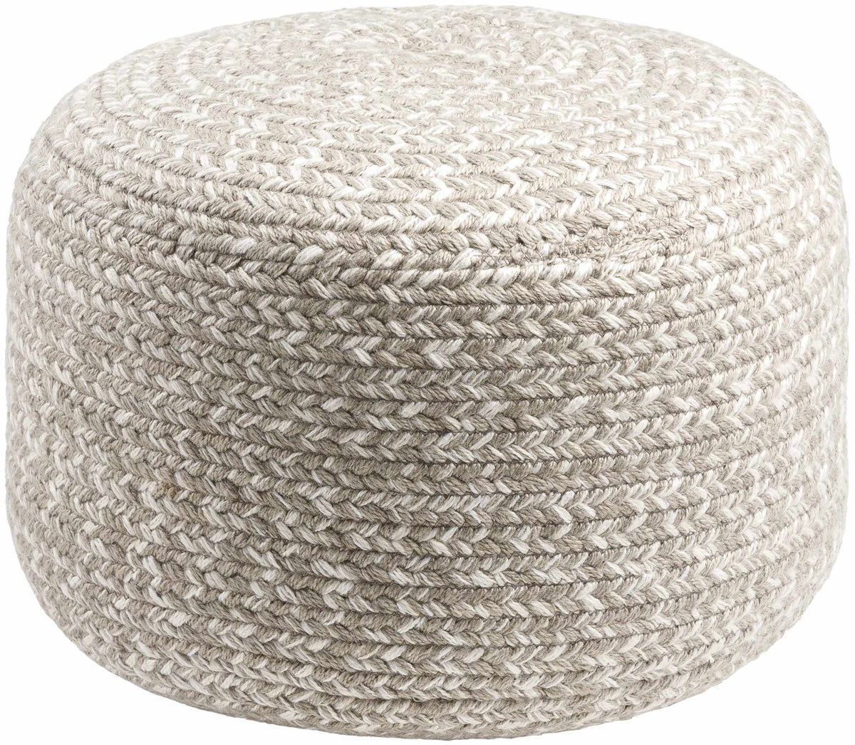 Tonanitla Natural Fiber Light Gray Knitted Pouf House Nimbus