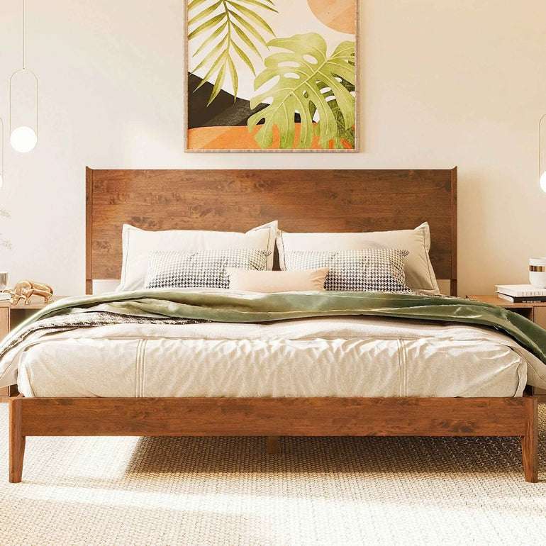Acacia Haven Deluxe Wood Platform Bed Frame for Ultimate Comfort and Style House Nimbus